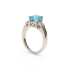 Vintage Blue Topaz and Diamond Ring Gold 14k, Oval Blue Topaz Ring, Cocktail Ring