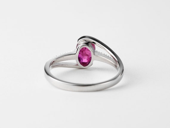Diamond and Ruby Ring, 10k Ruby Ring, Solid 10k D… - image 3