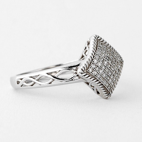 10k White Gold Infinity Ring - Polished Eternal Symbol Ring For Promise, Wedding, Or Friendship, Size 6.75 - View #2