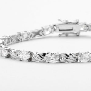Diamond Tennis Bracelet Classic 925 Silver, CZ Tennis Bracelet