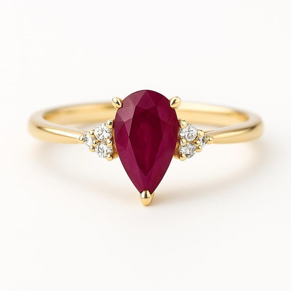yellow gold 10k gold ruby ring