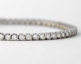 Diamond Tennis Bracelet Classic 925 Silver, CZ Tennis Bracelet