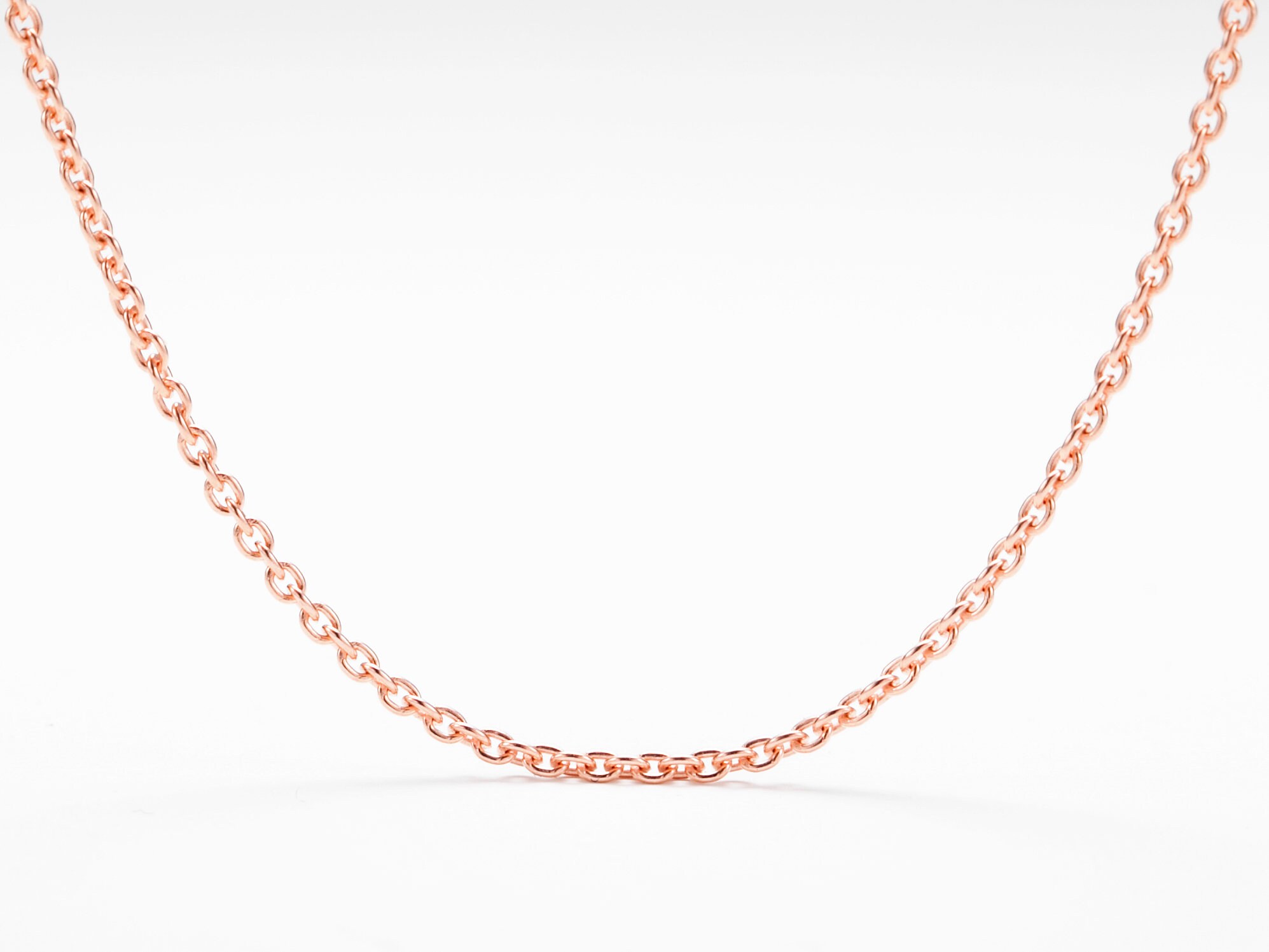 Cadena de cable rosa delicada 925 plata cadena de rolo fino Etsy