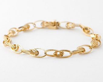 Vintage Byzantine Dainty Bracelet Gold 14k, Yellow Gold Bracelet, Vintage Bracelet