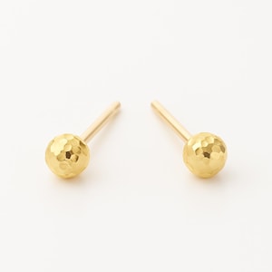 Tiny 3mm Diamond Cut Ball Stud Earrings Gold 10k, Yellow, White, Rose,  Kid&#39;s Gold Earrings
