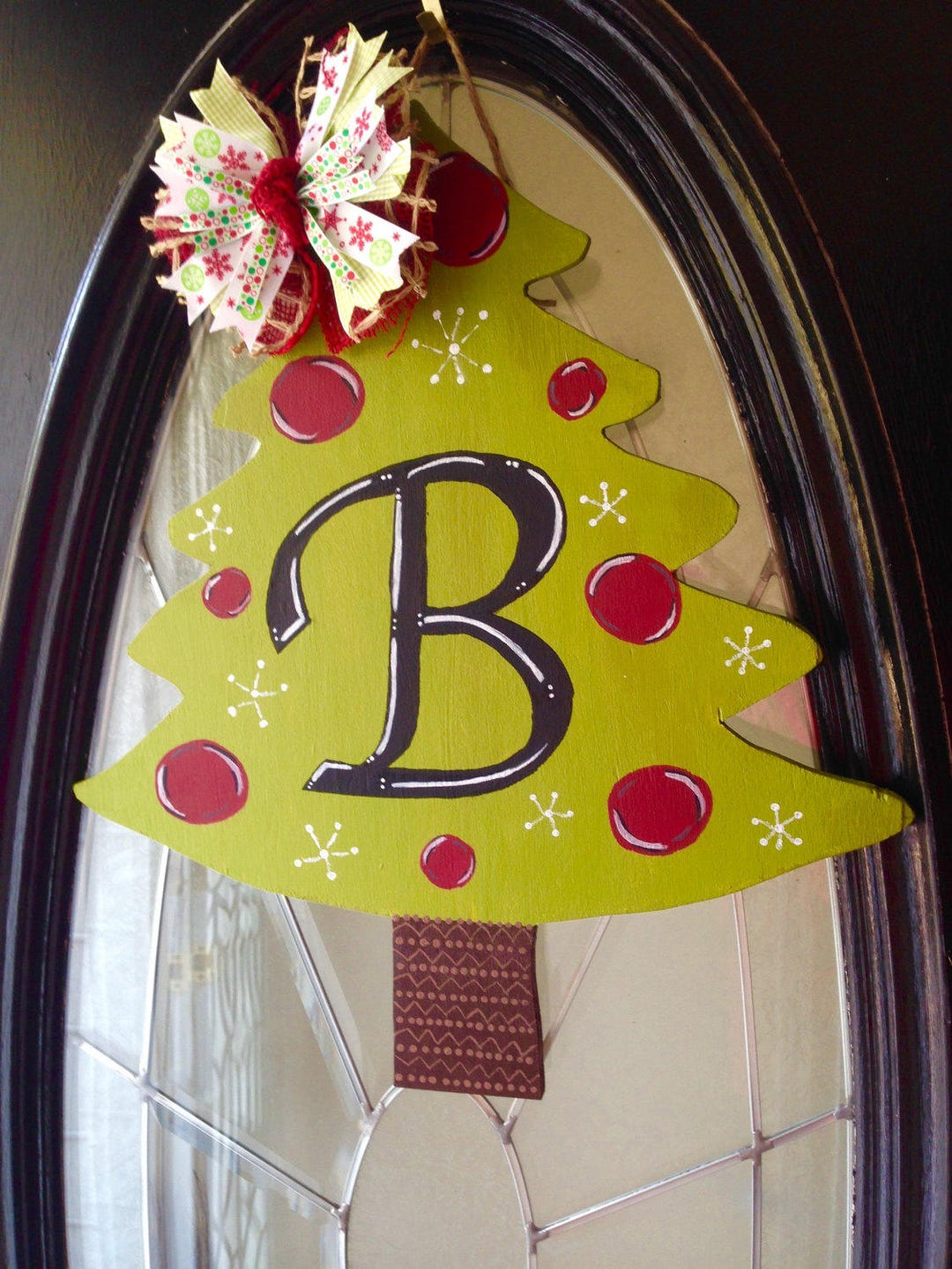 Wood Initial Door Hanger Etsy