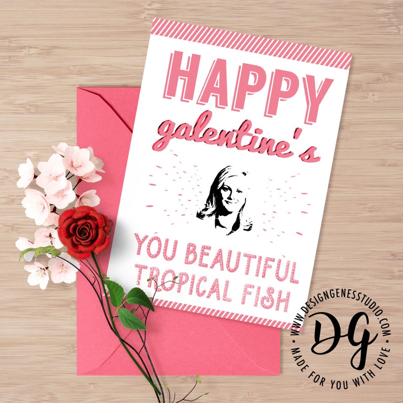 printable galentines day card leslie knope quote happy etsy