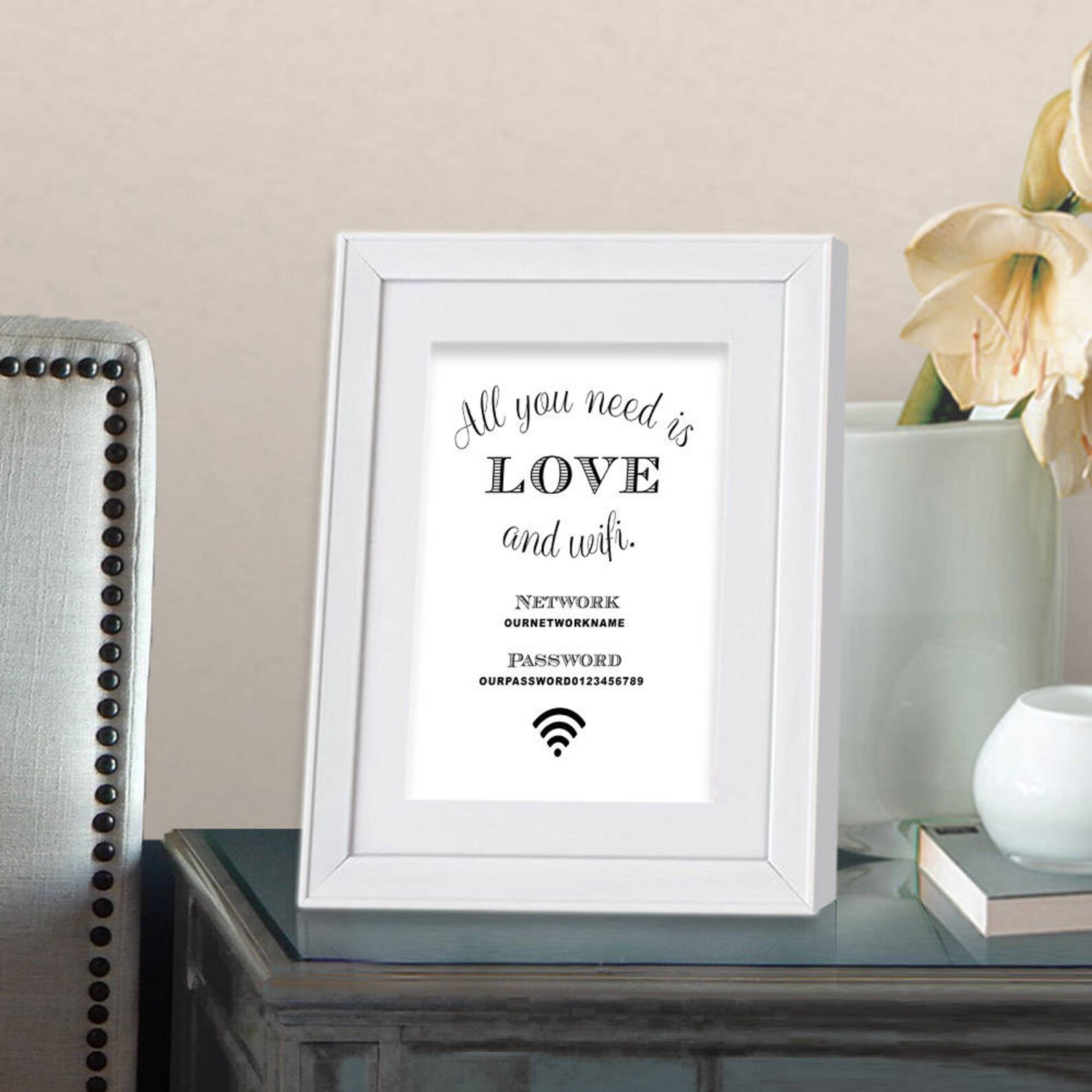 Funny wifi password sign printable wifi 5x7 all you need is Etsy