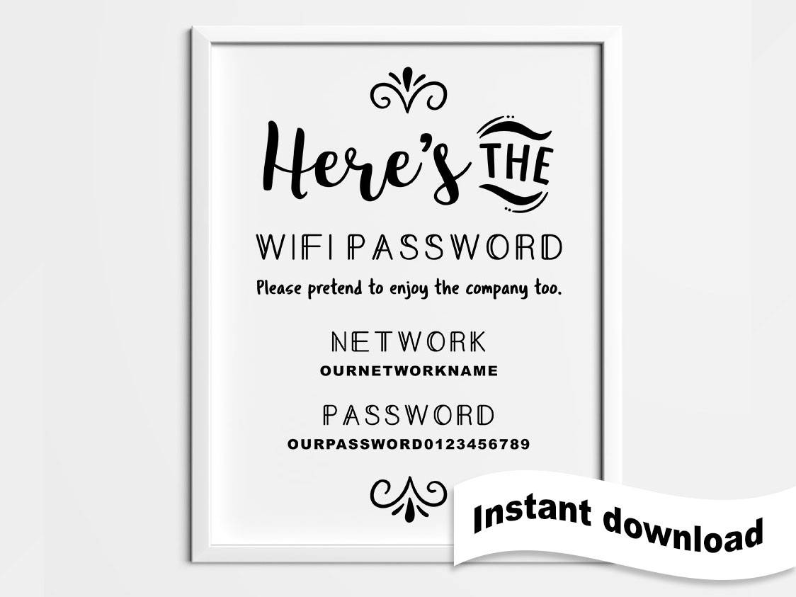 This is a photo of Comprehensive Wifi Password Sign Printable It is a graphic of Comprehensive Wifi Password Sign Printable