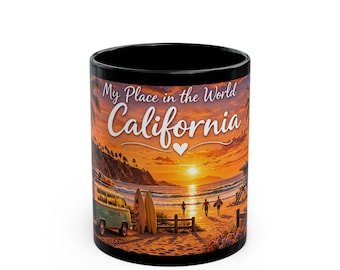 California Mug, My Place in the World, California State Coffee Mug, California Souvenir Gift, California Travel Mug, State Pride Mug
