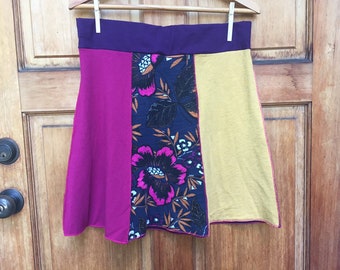 The Undaunted Skirt-Small/Medium Ecofriendly Unique Recycled Tshirt Yoga