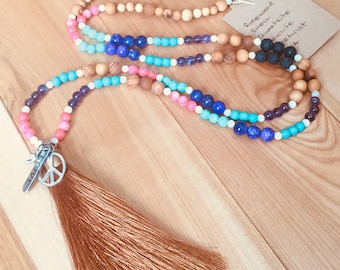 Spring Peace & Love Aroma Therapy Mala