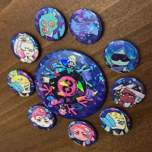 Splatoon Octo Expansion buttons [Holographic]
