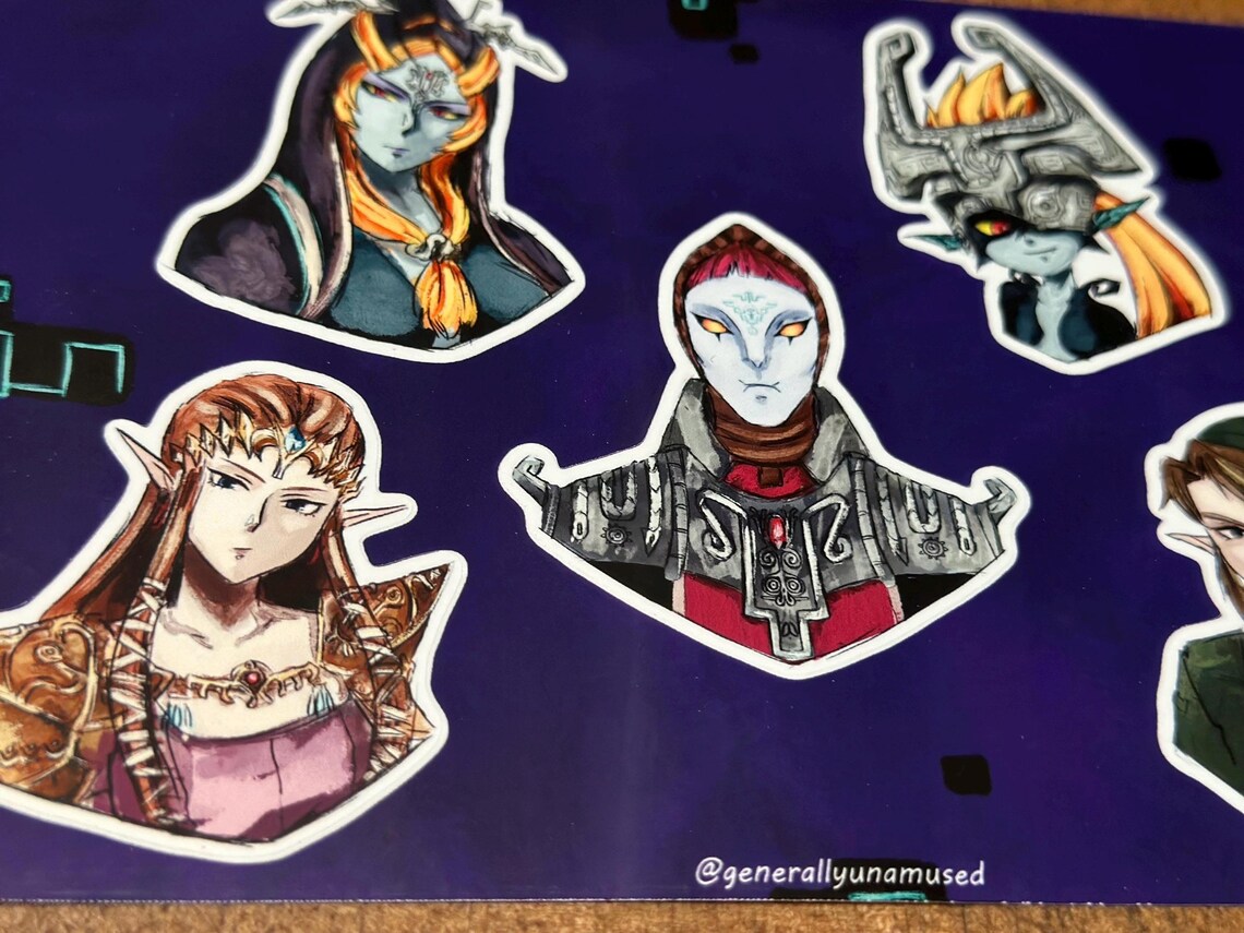 Twilight Princess Zelda Stickers – Midna Link Gaming Vinyl Sheet (5x7 ...