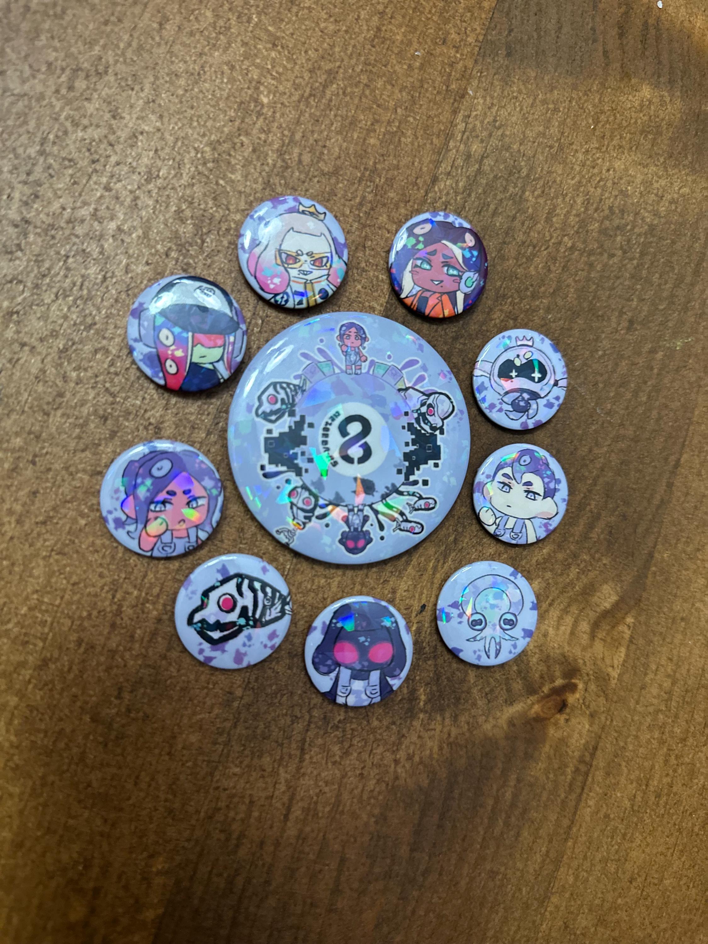 Splatoon Side Order Buttons [holographic] - Etsy