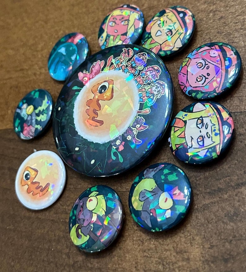 Splatoon Salmon Run W/ Agents Buttons [holographic] - Etsy