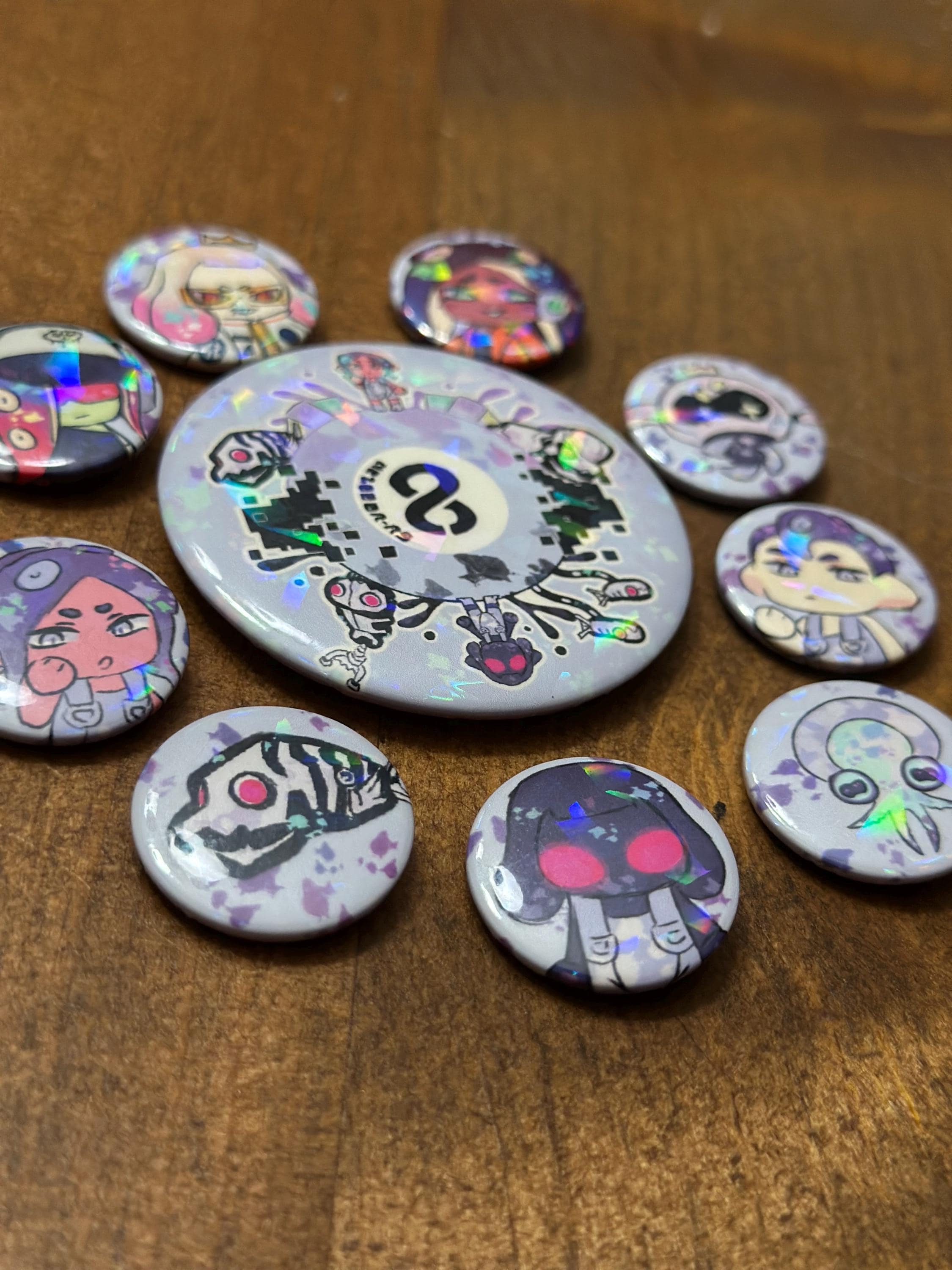 Splatoon Side Order Buttons [holographic] - Etsy