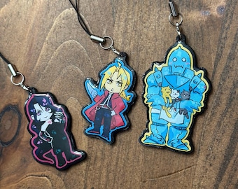 Fullmetal Alchemist Resin Charm – Edward Elric Alphonse Anime Keychain Phone Accessory