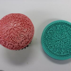 Floral Cupcake Topper Silicone Mold #1