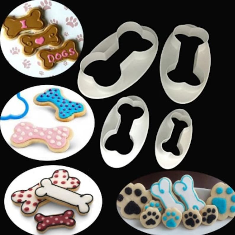 Set of 4 Dog Bone Cutters Etsy