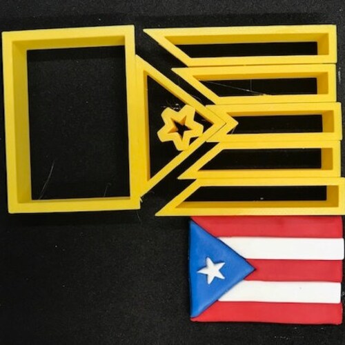 Puerto Rican Flag Earrings S071 Laser Cut Wood Super Light Etsy