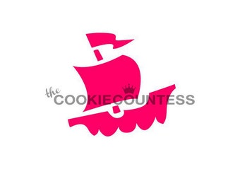 Pirate Ship Cookie Stenci