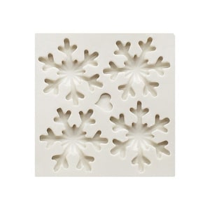 4 Snowflakes Silicone Mold with Heart