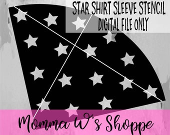 Star Bleached Sleeve Stencil Digital File SVG PNG DXF