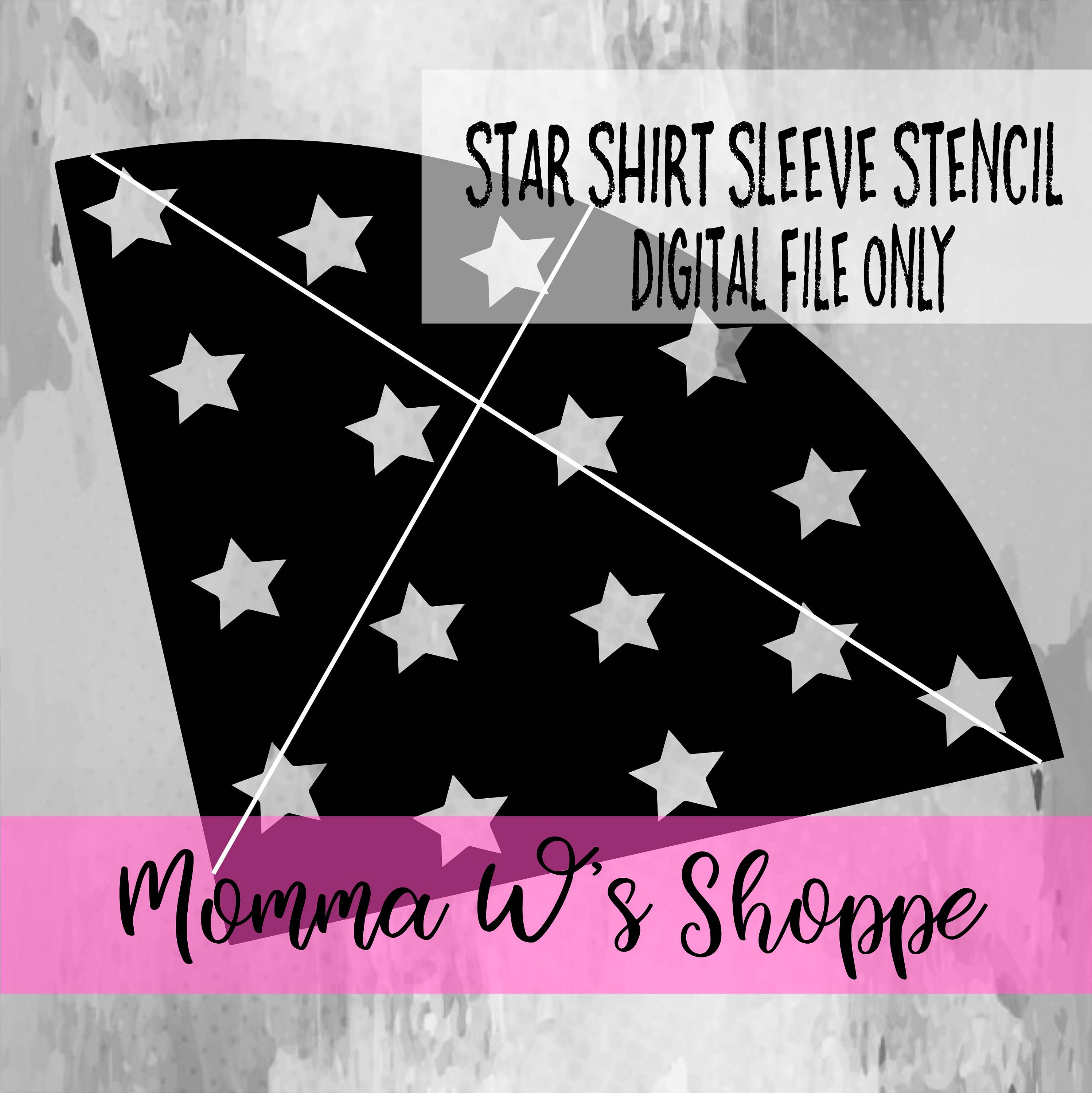 Star Bleached Sleeve Stencil Digital File SVG PNG
