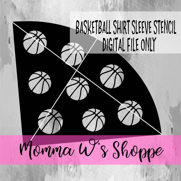 Basketball Bleached Sleeve Stencil Digital File SVG PNG DXF