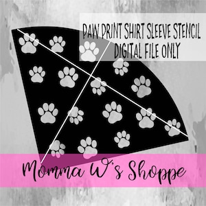 Paw Print Bleached Sleeve Stencil File digitale SVG PNG DXF
