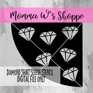 Diamond Bleached Sleeve Stencil Digital File SVG PNG DXF