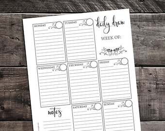 Daily/Weekly Tarot Draw Log Sheet (Printable)