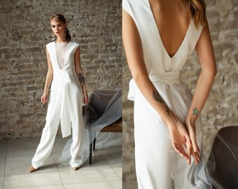 Wedding Jumpsuit Etsy