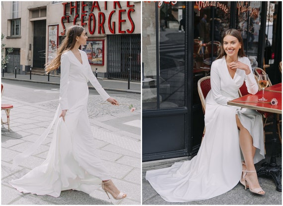 simple wrap wedding dress