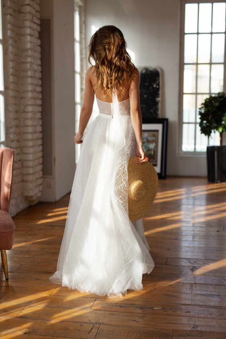 Bohemian wedding dress halter bridal dress boho summer Etsy