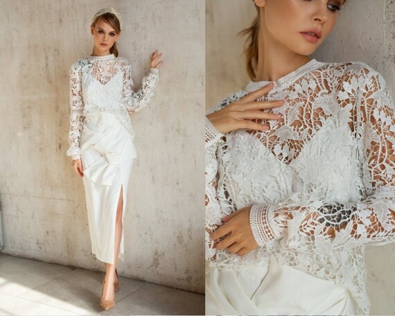 lace wedding suit