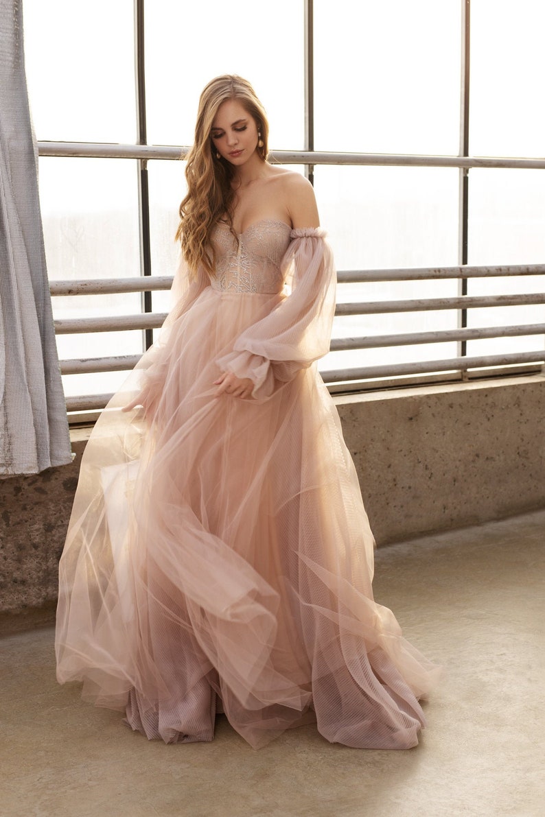 blush ruffled skirts