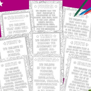 Article of Faith LDS Coloring Page Printable Latter Day Saints Primary Lesson Activity Come Follow Me Resource Scripture Study