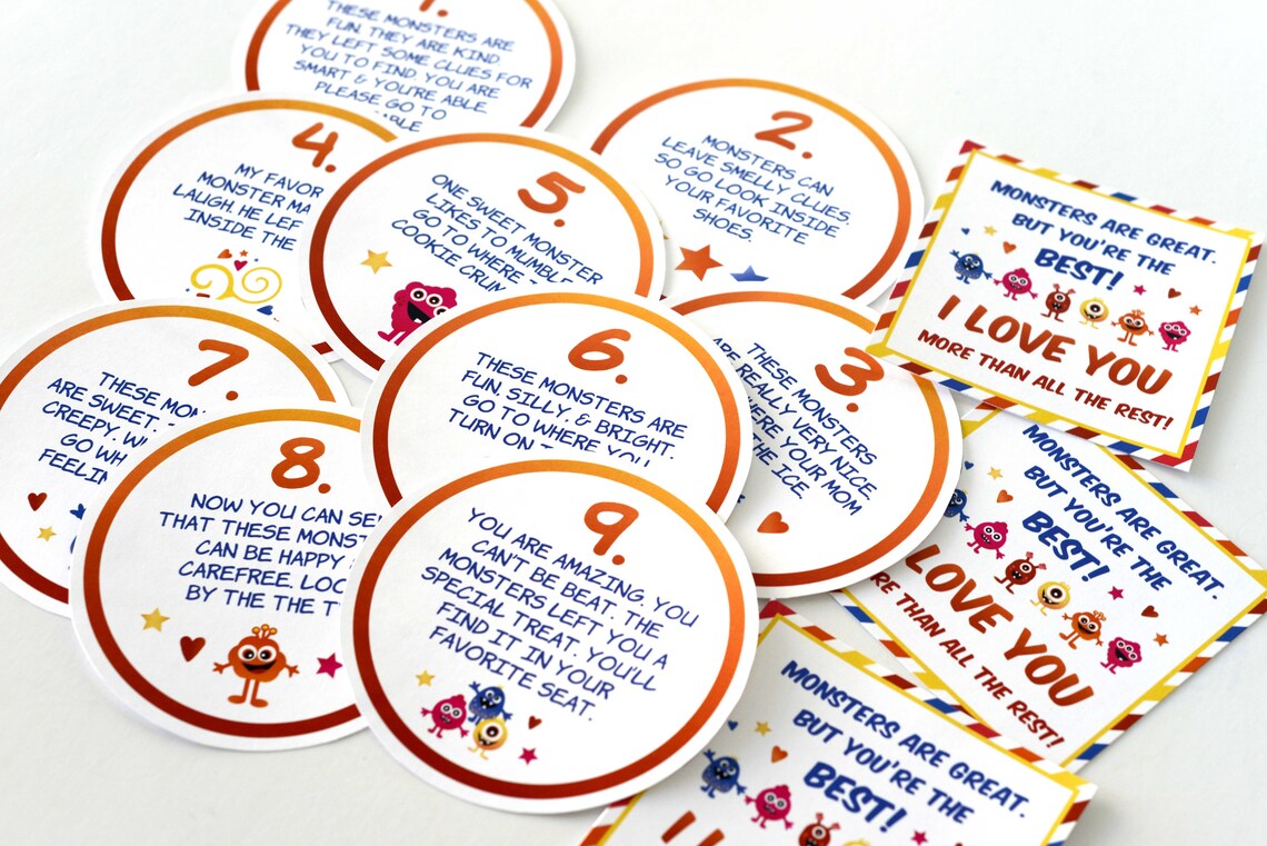 Monster Scavenger Hunt Printable Game Printable Download | Etsy