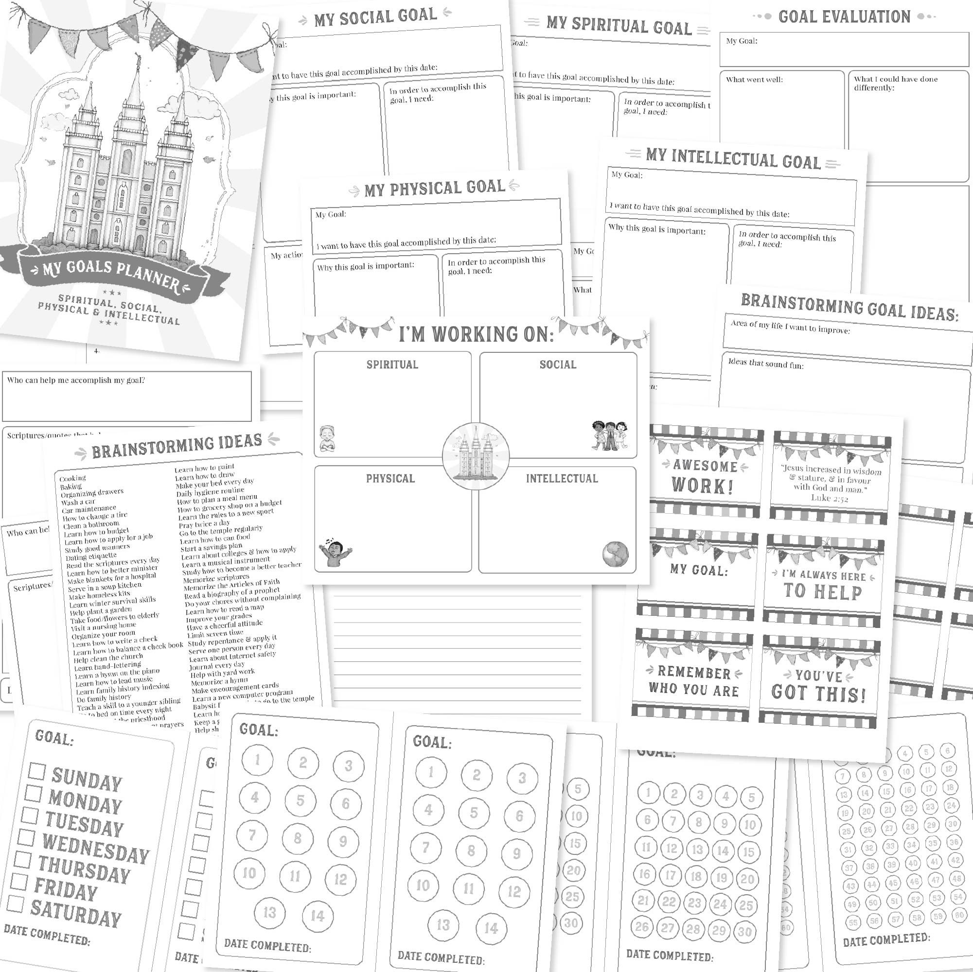 Youth Goals Kit for LDS Youth Primary Children - Etsy