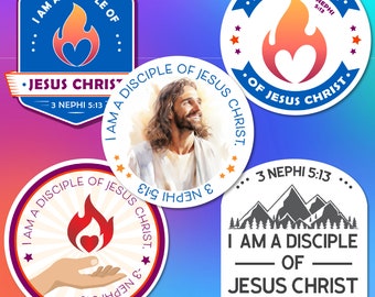 2024 Youth Theme Stickers | Missionary Gifts | I Am A Disciple Of Jesus Christ | 3 Nephi | Young Woman Stickers | Youth Conference Stickers