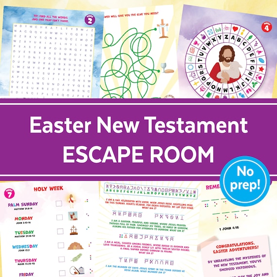 Easter Escape Room Game: New Testament Bible Printable (DIY)