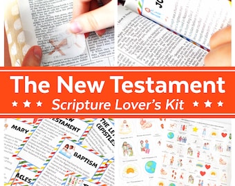 The Scripture Lover's Kit for New Testament  | Scripture Stickers & New Testament Fun Fact Cards for Scriptures and Bible