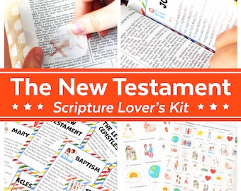The Scripture Lover&#39;s Kit for New Testament  | Scripture Stickers & New Testament Fun Fact Cards for Scriptures and Bible