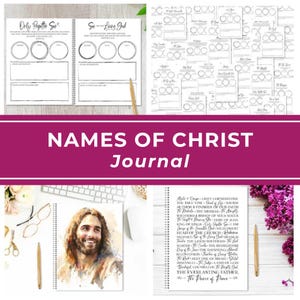 Jesus Christ Names of Jesus Study Journal Christian Gifts Men Faith Prayer Guide Scripture Writing Book Devotional Notebook Religious Gift