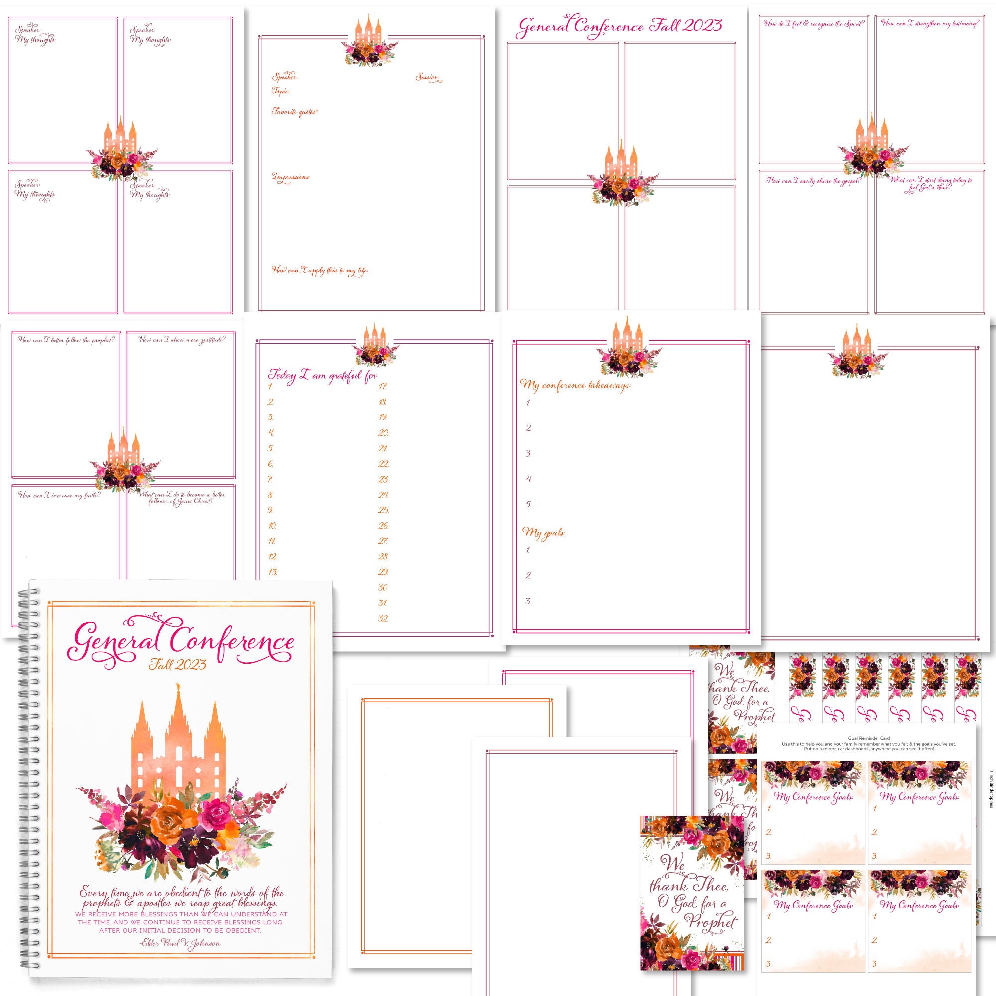 Fall October 2023 LDS General Conference Journal Notebook Kit With