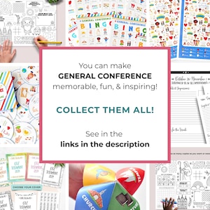 LDS General Conference Kid Activity Bundle Printable Coloring Pages Primary Quiet Book Conference Notes Church Children Games image 10
