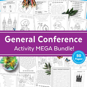 LDS General Conference Kids Activity Bundle: Coloring Pages, Games (Printable), April 2026 Gen Conf