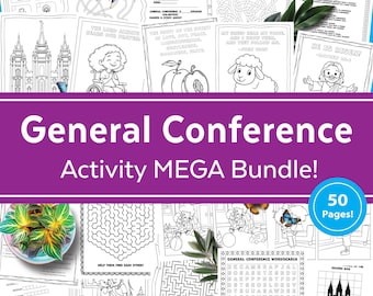 LDS General Conference Kids Activity Bundle: Coloring Pages, Games (Printable), April 2026 Gen Conf